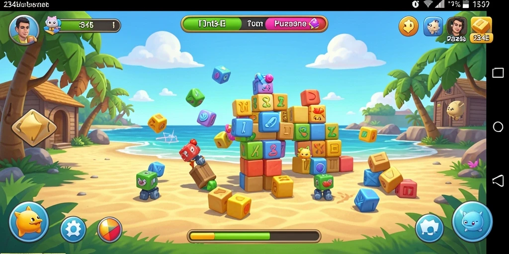 Screenshot utama gameplay 234E menampilkan teka-teki yang menarik.
