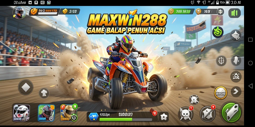 Tampilan gameplay balapan seru di MAXWIN288.