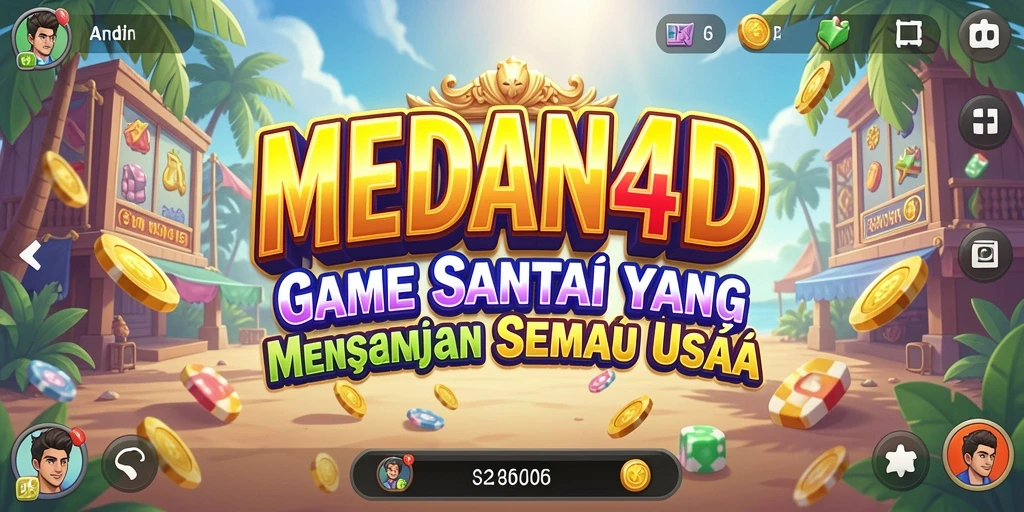 Tampilan gameplay MEDAN4D yang ceria dan menghibur.
