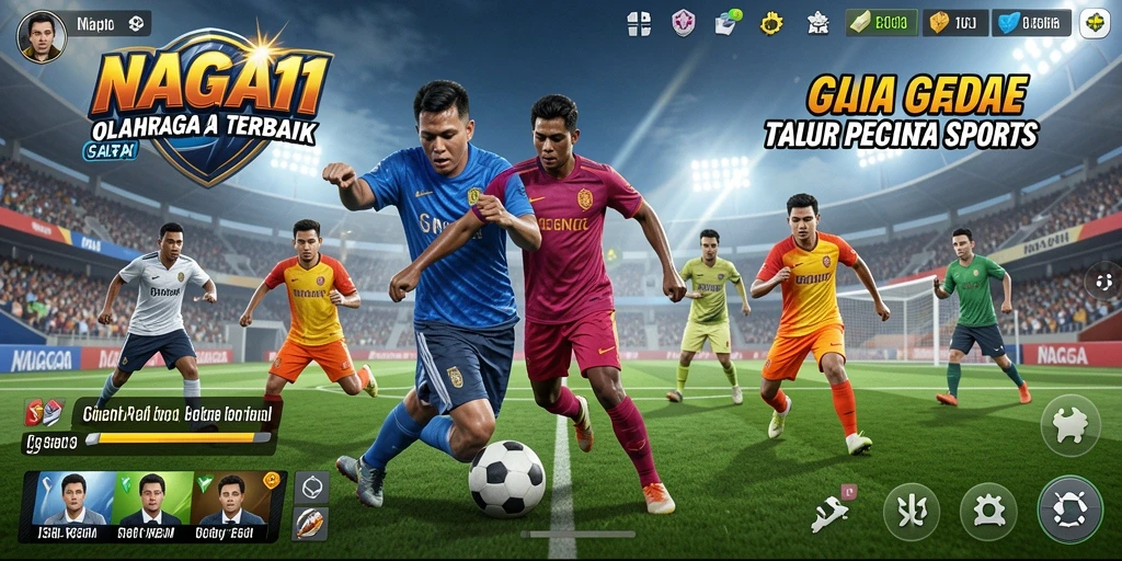 Tampilan gameplay NAGA11 yang menampilkan aksi seru olahraga.