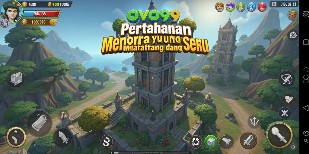 Tampilan gameplay OVO99 yang seru dan menantang di Tower Defense.
