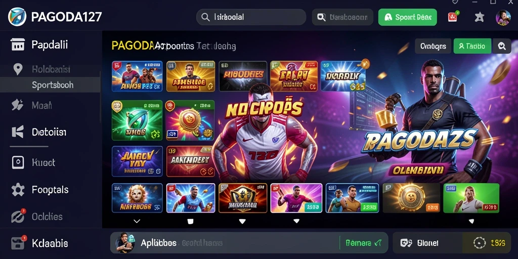 Screenshot utama PAGODA127 menampilkan momen aksi taruhan olahraga.