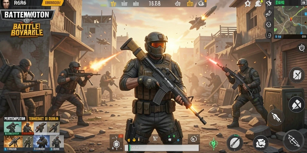 Screenshot gameplay menampilkan pertempuran seru di R6R6.