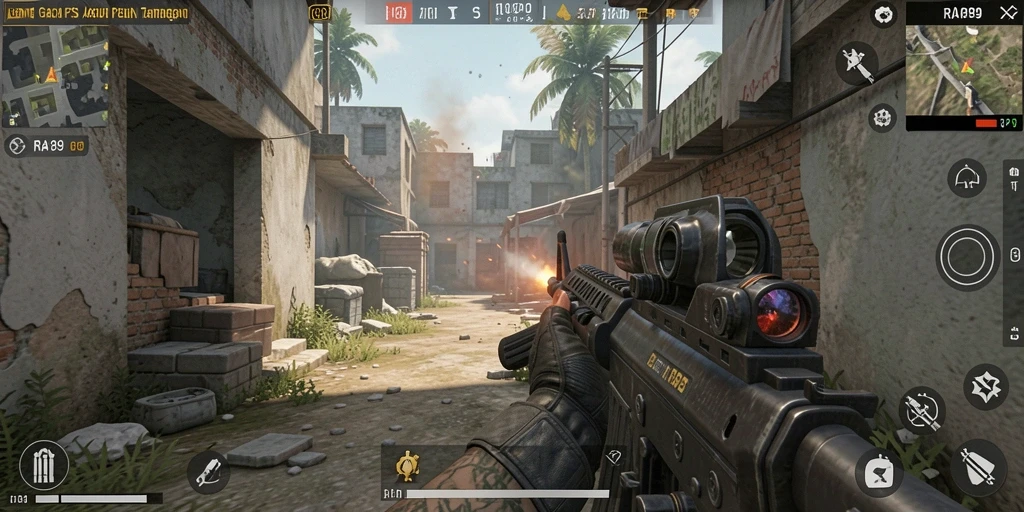 Tampilan menarik dari gameplay menembak di RAP89.