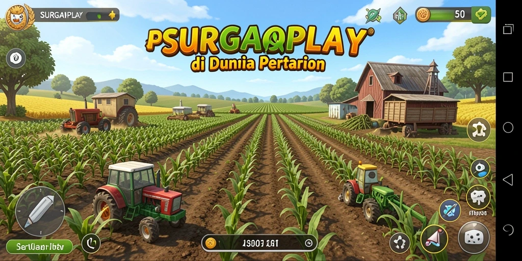 Tampilan gameplay SURGAPLAY yang menawan dan interaktif dengan berbagai tanaman.