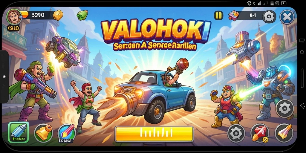Tangkapan layar utama VALOHOKI menampilkan aksi seru gameplay Arcade.